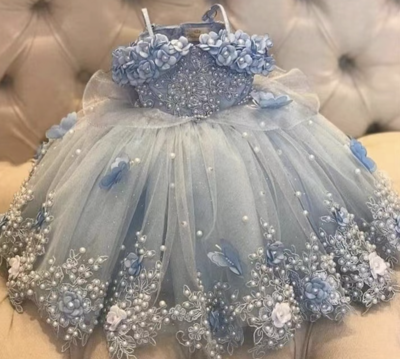 Blue Flower Girl Dresses Pageant Gown