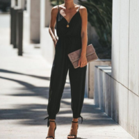 Sexy Backless Deep V-Neck Sling Jumpsuit - Thumbnail 2