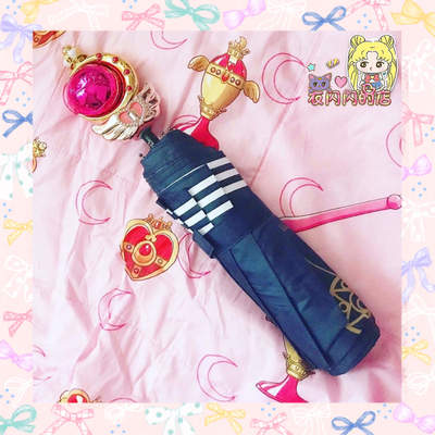 Cute sailor moon vinyl sunscreen portable folding umbrella