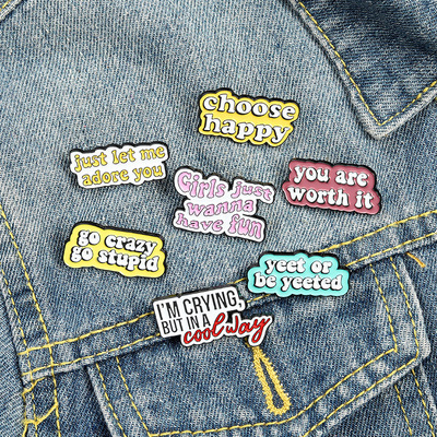 Cute quotes pins ( set / 7 pcs )