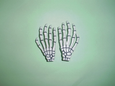White Skeleton Hand Hair Clips (Pair)