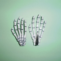 White Skeleton Hand Hair Clips (Pair) - Thumbnail 1