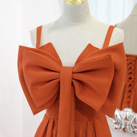 Cute bow long prom dress A line evening gown - Thumbnail 2