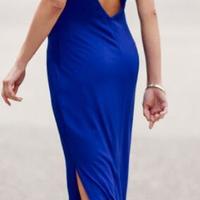 Simple Royal blue Prom Dresses with side silt,Formal Dresses - Thumbnail 1