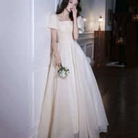 Champagne tulle long prom dress evening gown - Thumbnail 6