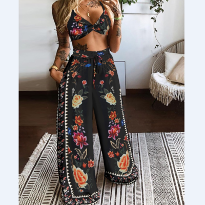 Fashion print two-piece set