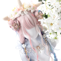 Creative cute gradient dream olita fluffy instant noodles long curly hair wig - Thumbnail 2