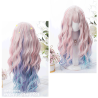 Creative cute gradient dream olita fluffy instant noodles long curly hair wig - Thumbnail 4