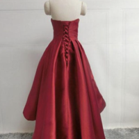 Sweetheart Red Hi Low Prom Dresses - Thumbnail 2
