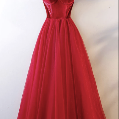 Red corset prom dresses floor length - Thumbnail 4