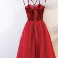 Red Corset Prom Dresses Floor Length - Thumbnail 1
