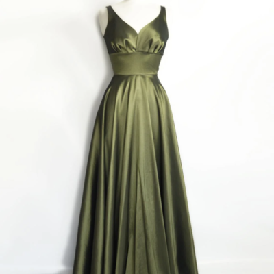 Olive green bridesmaid dresses under 100 - Thumbnail 4