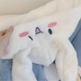 Japanese Winter Soft Plush Fluff Embroidery Sanrio Cinnamoroll Ears Hoodies Cute Nightgown Full Overall Blue Cloud Pajamas-4