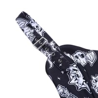 Cute Black Goth Skull Bat Goat Print Zipper Front Camisole Crop Top Tank Summer Aesthetic Casual E-Girl Kawaii Korean Japanese Harajuku - Thumbnail 7
