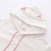 Cute Sweet Pastel Pink Cat Fish Print Soft Long Sleeve Hoodie Sweatshirt Pullover Aesthetic Casual E-Girl Kawaii Korean Japanese Harajuku - Thumbnail 6