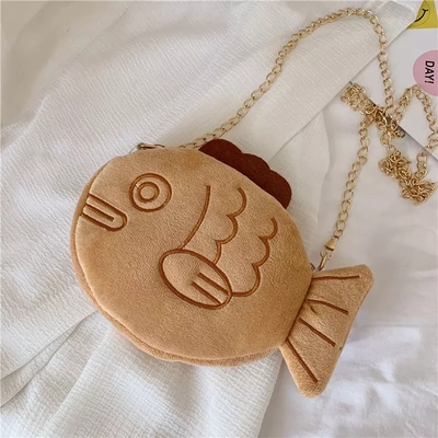 Cute 3D Sweet Taiyaki Red Bean Fish Cartoon Cross Body Bag Aesthetic Casual E-Girl Kawaii Korean Japanese Harajuku
