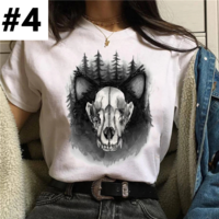 Cute Spooky Black Cat Halloween Horror Print Oversized Short Sleeve Shirt Aesthetic Casual E-Girl Kawaii Korean Japanese Harajuku - Thumbnail 5