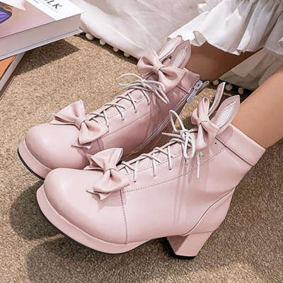 New short boots bow sweet martin boots - Thumbnail 2