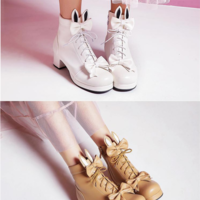 New Short Boots Bow Sweet Martin Boots - Thumbnail 5