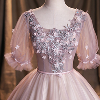 Cute lace long ball gown dress formal dress - Thumbnail 2