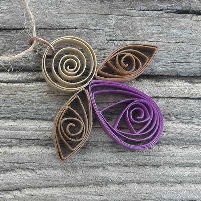 Petite angel ornament purple dark wings