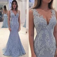 SP1782,Elegant lace prom dresses mermaid beaded evening dress - Thumbnail 1