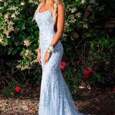 Mermaid backless lace prom dress formal dress - Thumbnail 2