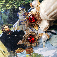 Vintage Palace Baroque Gothic Loli Love Ear Clip Stud Earrings - Thumbnail 1