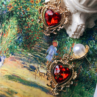 Vintage Palace Baroque Gothic Loli Love Ear Clip Stud Earrings - Thumbnail 2