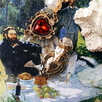 Vintage Palace Baroque Gothic Loli Love Ear Clip Stud Earrings - Thumbnail 4