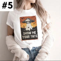 Cute Retro Tarot Card Cresent Moon Sun Print Loose Short Sleeve Shirt Aesthetic Casual E-Girl Kawaii Korean Japanese Harajuku - Thumbnail 5