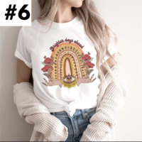 Cute Retro Tarot Card Cresent Moon Sun Print Loose Short Sleeve Shirt Aesthetic Casual E-Girl Kawaii Korean Japanese Harajuku - Thumbnail 6