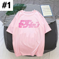 Cute Japanese Anime Girl Cartoon Print Loose Short Sleeve Shirt Aesthetic Casual E-Girl Kawaii Korean Japanese Harajuku - Thumbnail 1