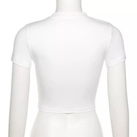 Cute 90s Vintage Hot Pink Car Print White Short Sleeve T-shirt Crop Top Aesthetic Casual E-Girl Kawaii Korean Japanese Harajuku - Thumbnail 8