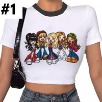 Doll Cartoon Graphic Print White Short Sleeve T-shirt  - Thumbnail 3
