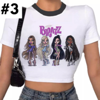 Doll Cartoon Graphic Print White Short Sleeve T-shirt  - Thumbnail 5