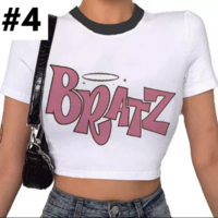 Doll Cartoon Graphic Print White Short Sleeve T-shirt  - Thumbnail 6