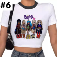 Doll Cartoon Graphic Print White Short Sleeve T-shirt  - Thumbnail 8
