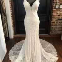 Spaghetti Straps Lace Wedding Dresses,Wedding Dress,Custom Made Wedding Gown,685 - Thumbnail 1