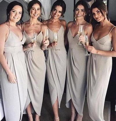 Simple Ankle Length Bridesmaid Dresses