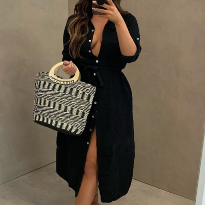 Fashion short sleeve sexy cardigan dress