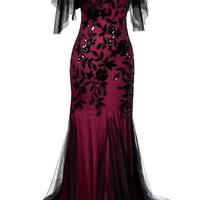 Classy Scoop Neckline Long Black Sequin Lace Prom Dresses,1264 - Thumbnail 1