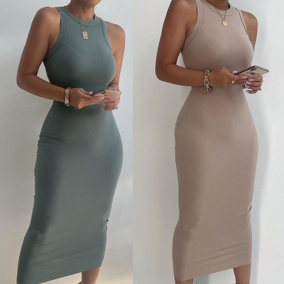 Casual vest sleeveless backless dress
