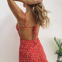 Cute Sling Backless Sexy Floral Dress - Thumbnail 3