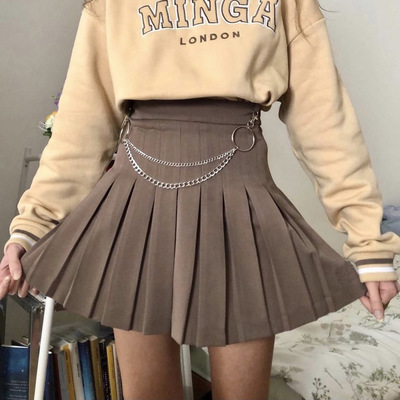 Casual Solid Color High Waist Skirt