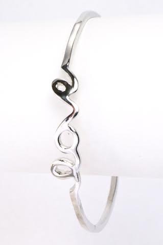 Send Me Love Notes Bangle in Silver