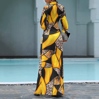 Printed Temperament Irregular Slit Dress - Thumbnail 2