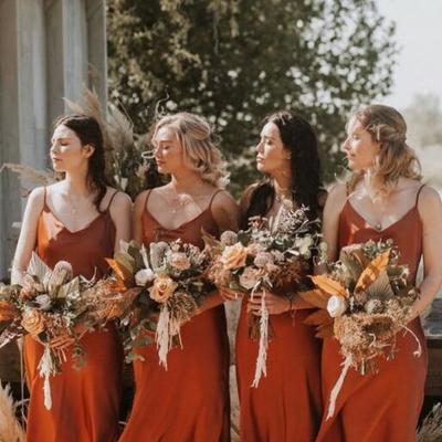 Simple tea length bridesmaid dresses for wedding  - Thumbnail 1