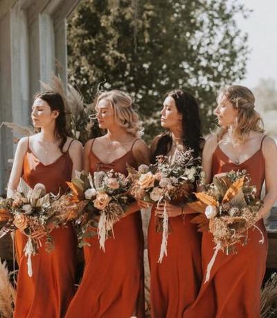 Simple Tea Length Bridesmaid Dresses for Wedding 