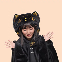 Harajuku cute cat plush cape coat - Thumbnail 2